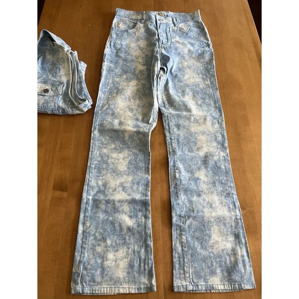 Vintage Guess Acid Wash Denim Vest & Jeans Set Women's Sz M/28 90s Matching Set